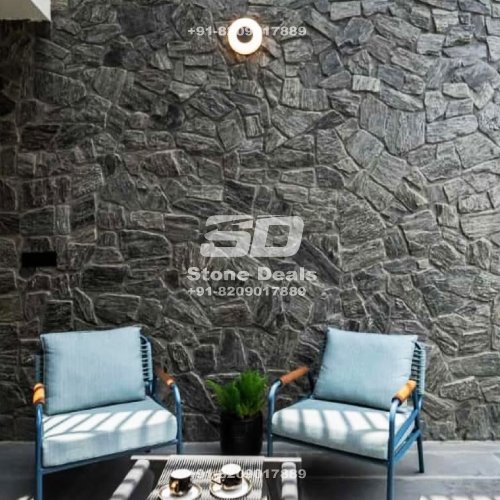 black slate stone wall tiles