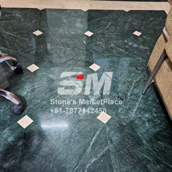 green marble tiles