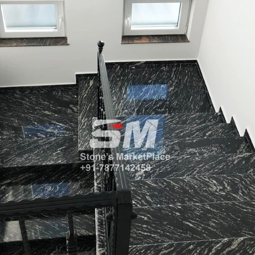 markino black granite stairs
