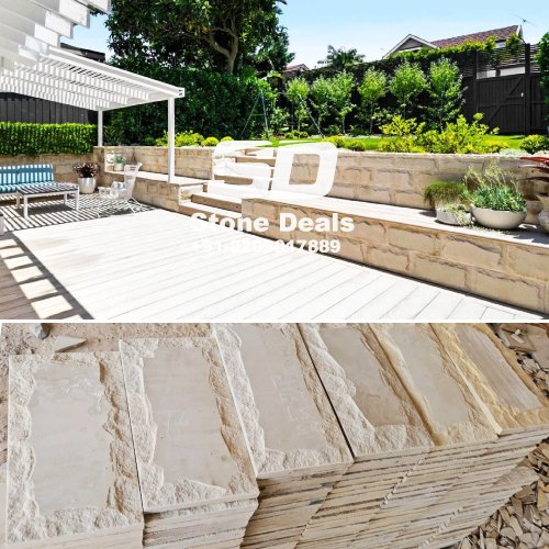 white sandstone cladding