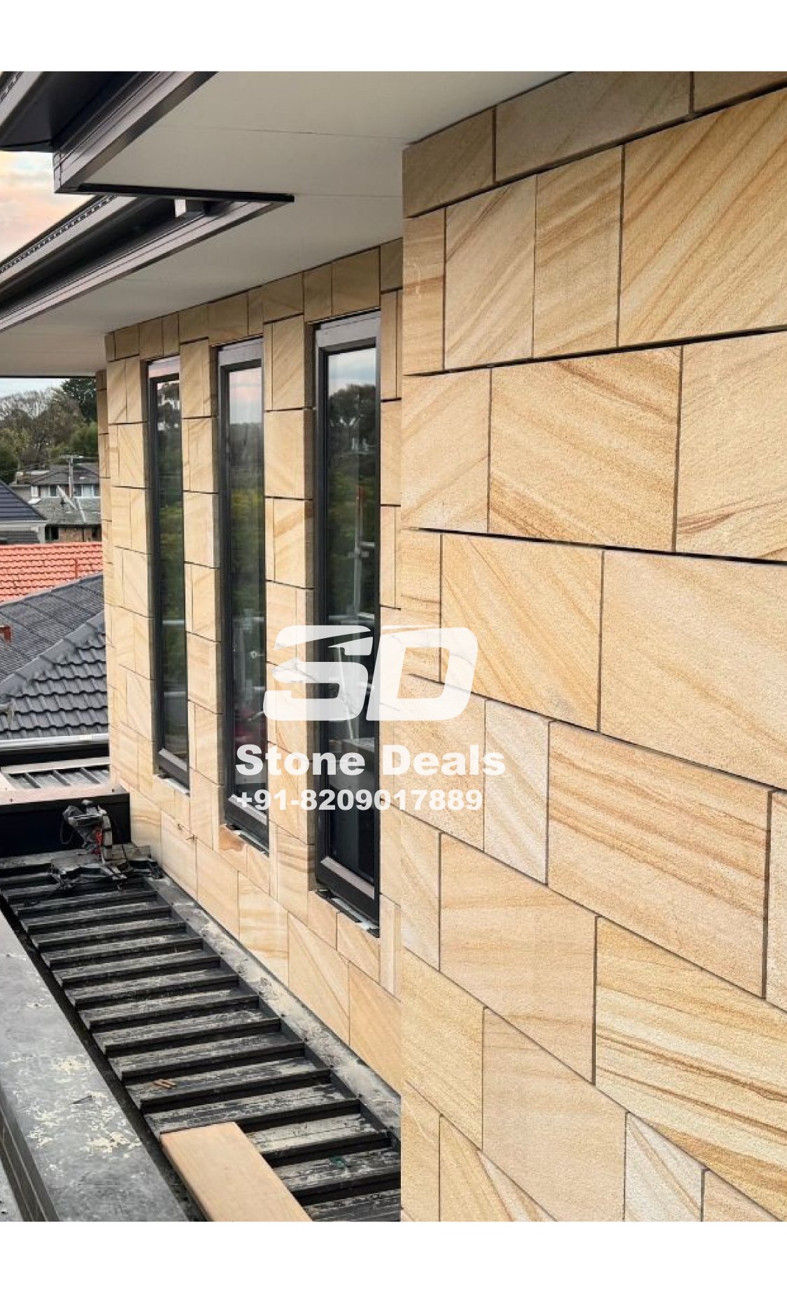 wooden stone sandblasted wall cladding